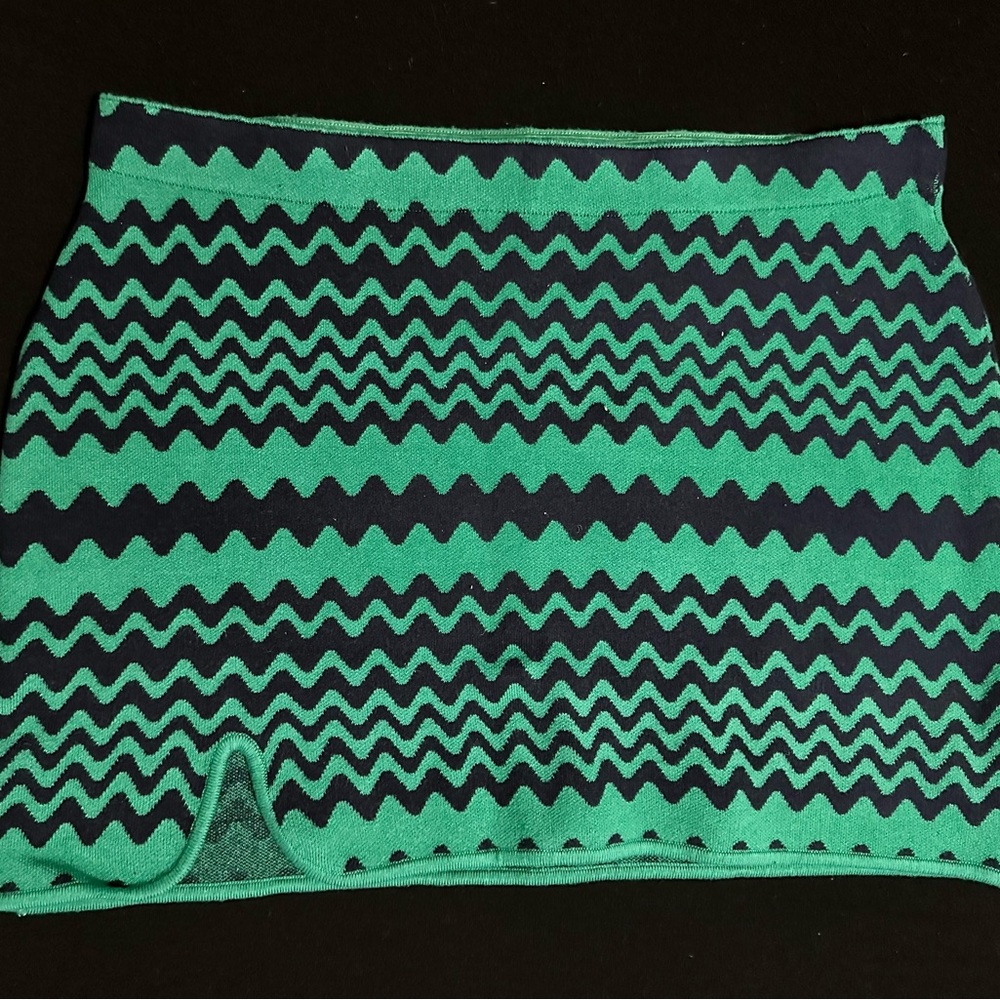 Urban Outfitters Green and Blue Knit Mini Skirt
